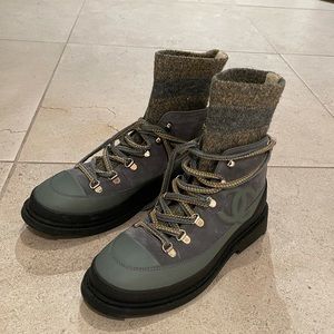 WORN ONCE CHANEL knit boots